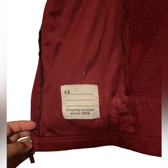 Columbia Youth XL Full Zip Up Long Sleeve Mock Neck Fleece Jacket Red Gray - Picture 7 of 7